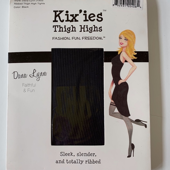 Kix'ies Thigh High Tights, Blk, Size A - Picture 1 of 3
